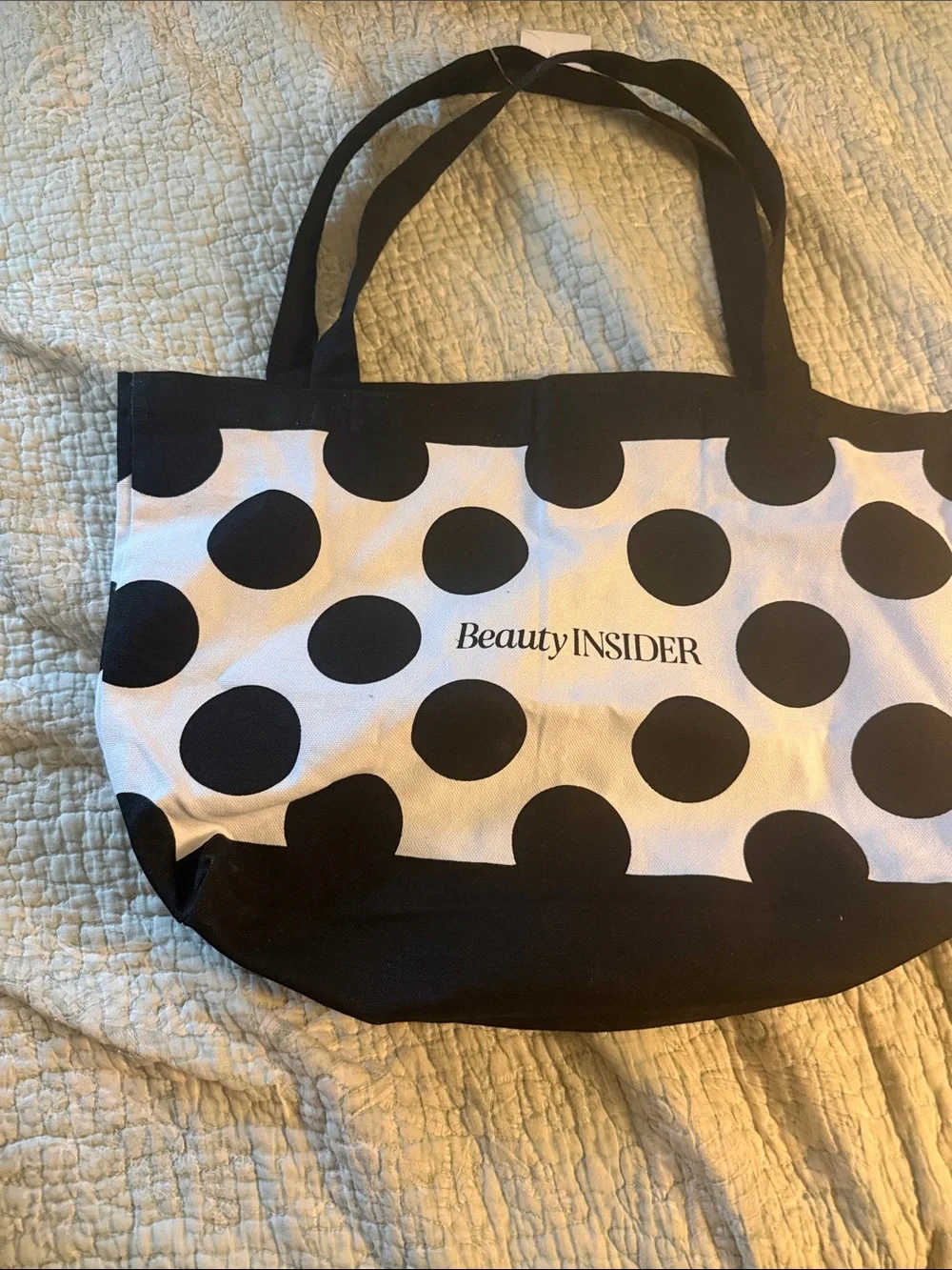 Sephora Black and White Polka Dot Beauty INSIDER Tote